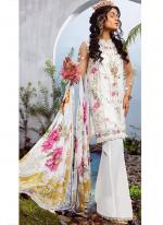 Heavy Cotton White Festival Wear Printed Pakistani Suit